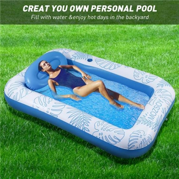Inflatable Pool Float, Tanning Pool Lounger Float - 4 in 1  Sunbathing Pool - Picture 3 of 7
